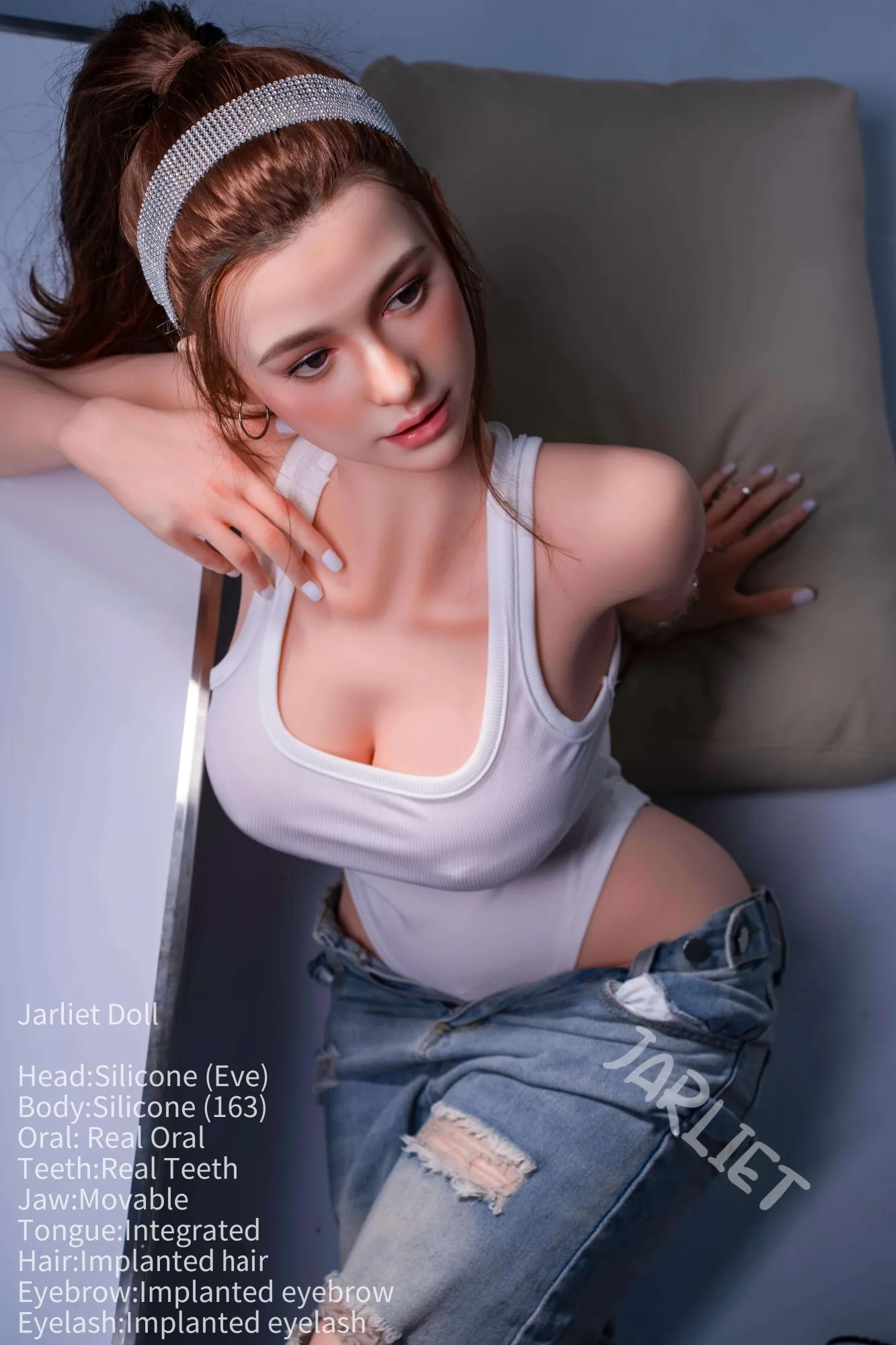 163cm (5ft3") Brunette Beauty Silicone Sex Doll - Eve view 5