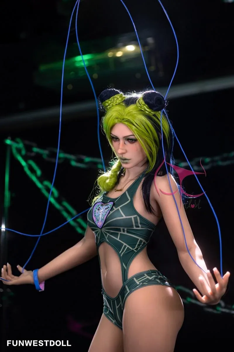 159cm (5ft2') A-Cup Green Hair Small Boobs Real Doll Sex Doll - Elina view 6
