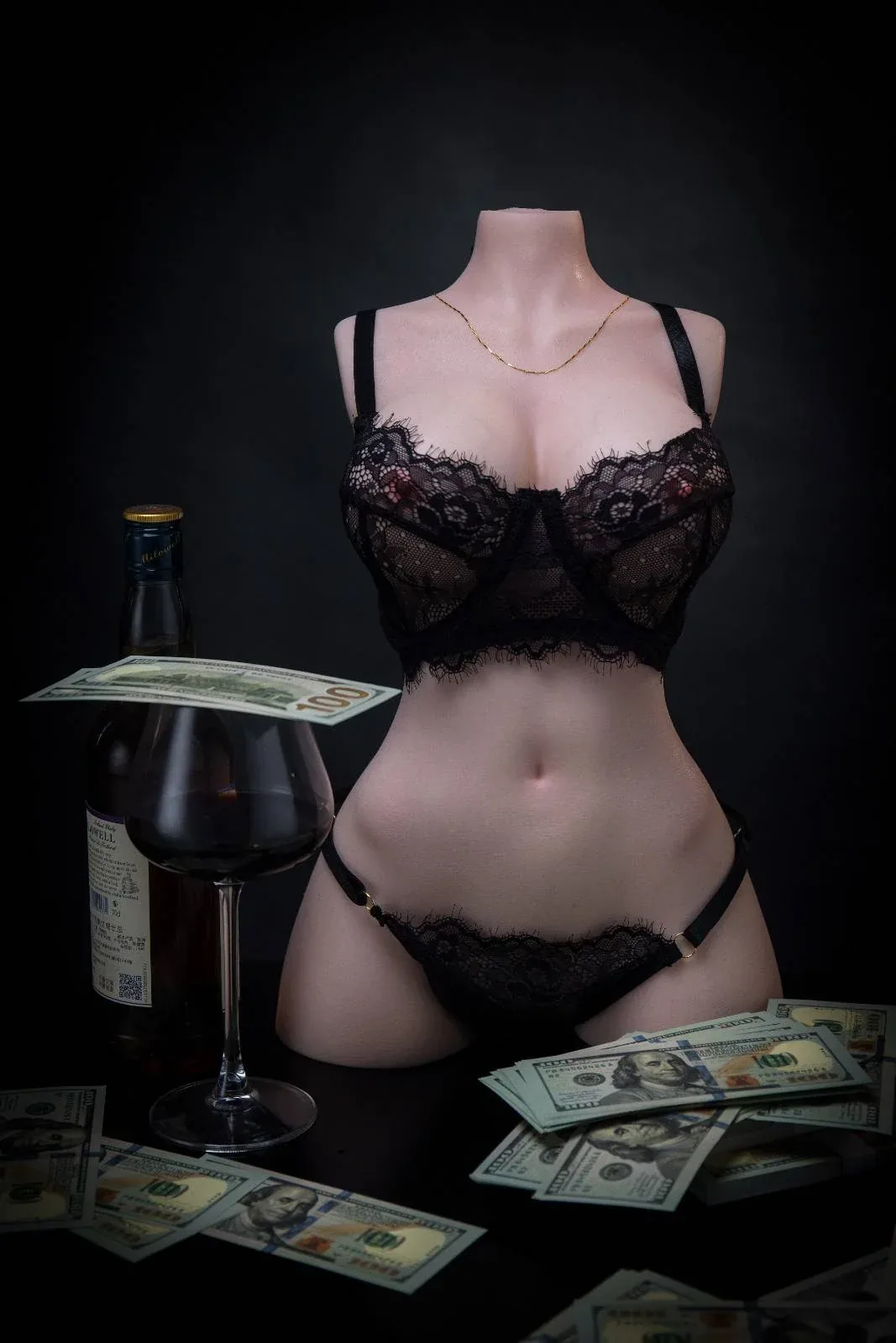 45cm (17.7") LoveNestle Series in Black Lingerie Silicone Doll - Madison