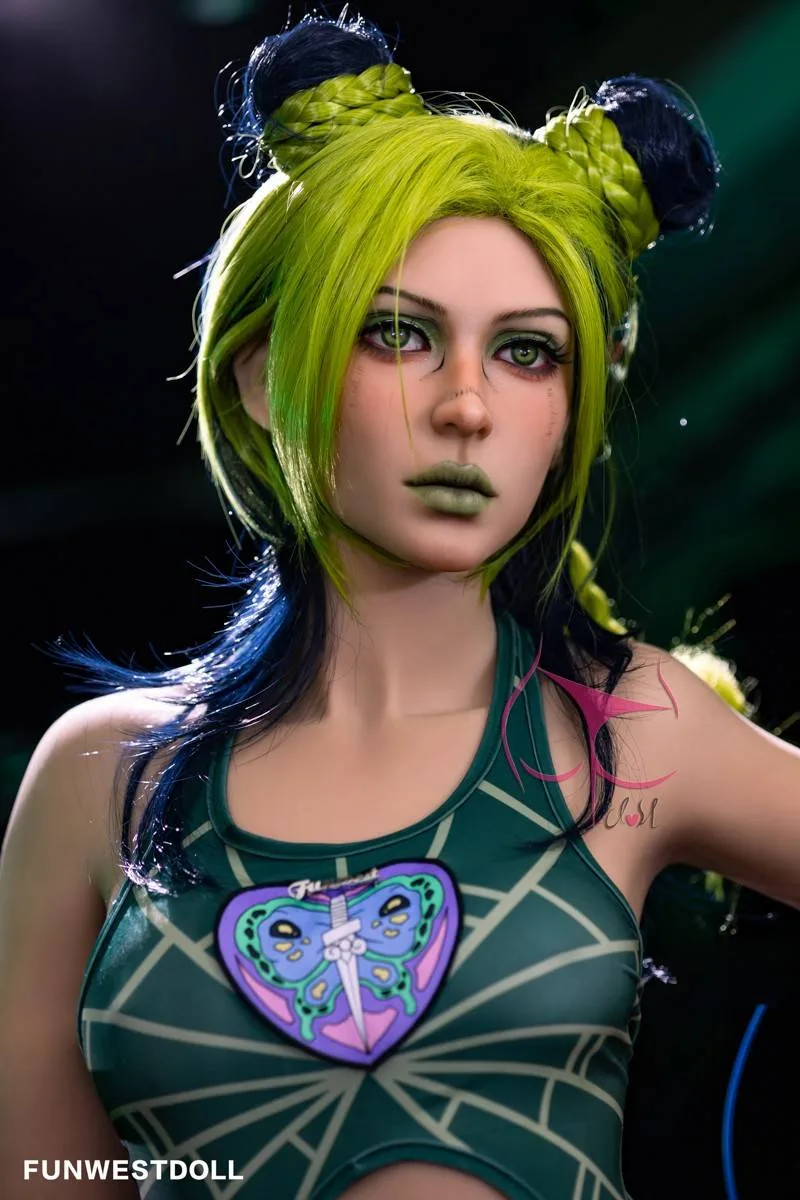 159cm (5ft2') A-Cup Green Hair Small Boobs Real Doll Sex Doll - Elina view 4