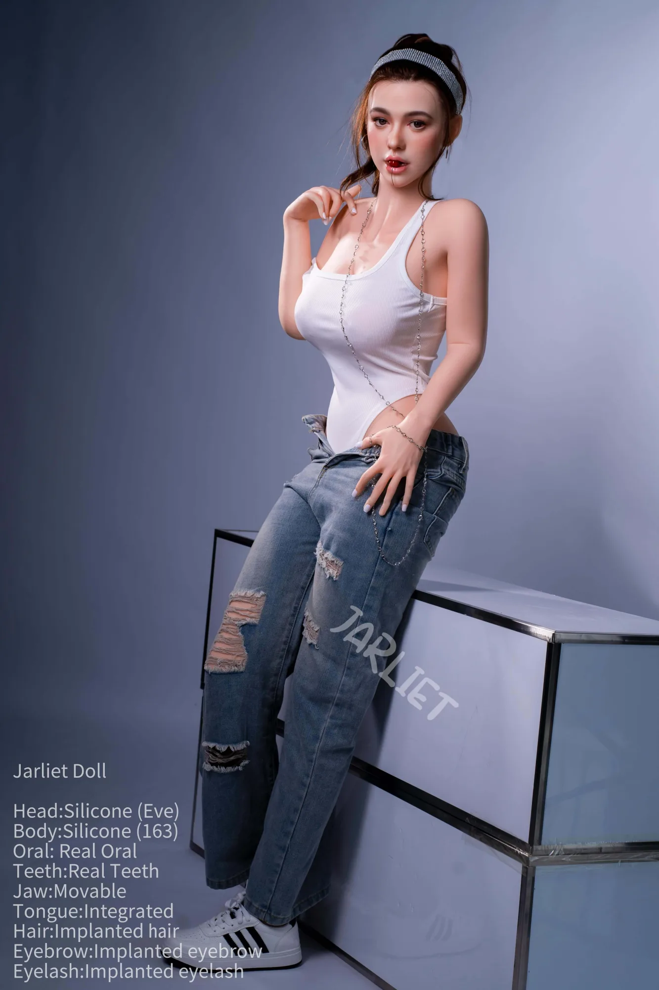 163cm (5ft3") Brunette Beauty Silicone Sex Doll - Eve view 7