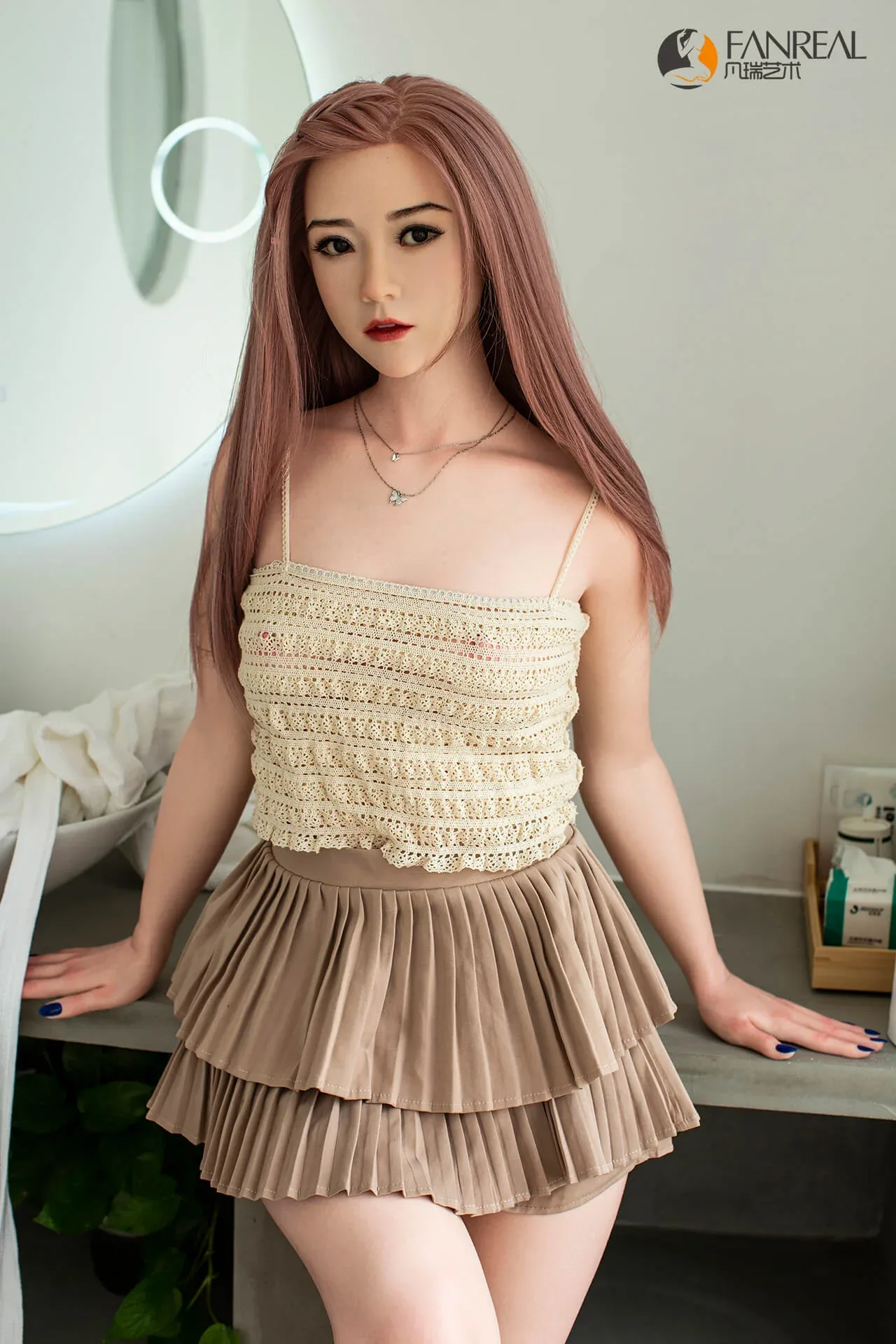 158cm (5ft1") Exotic Pink Hair Silicone Sex Love Doll - B-Cup - Qian
