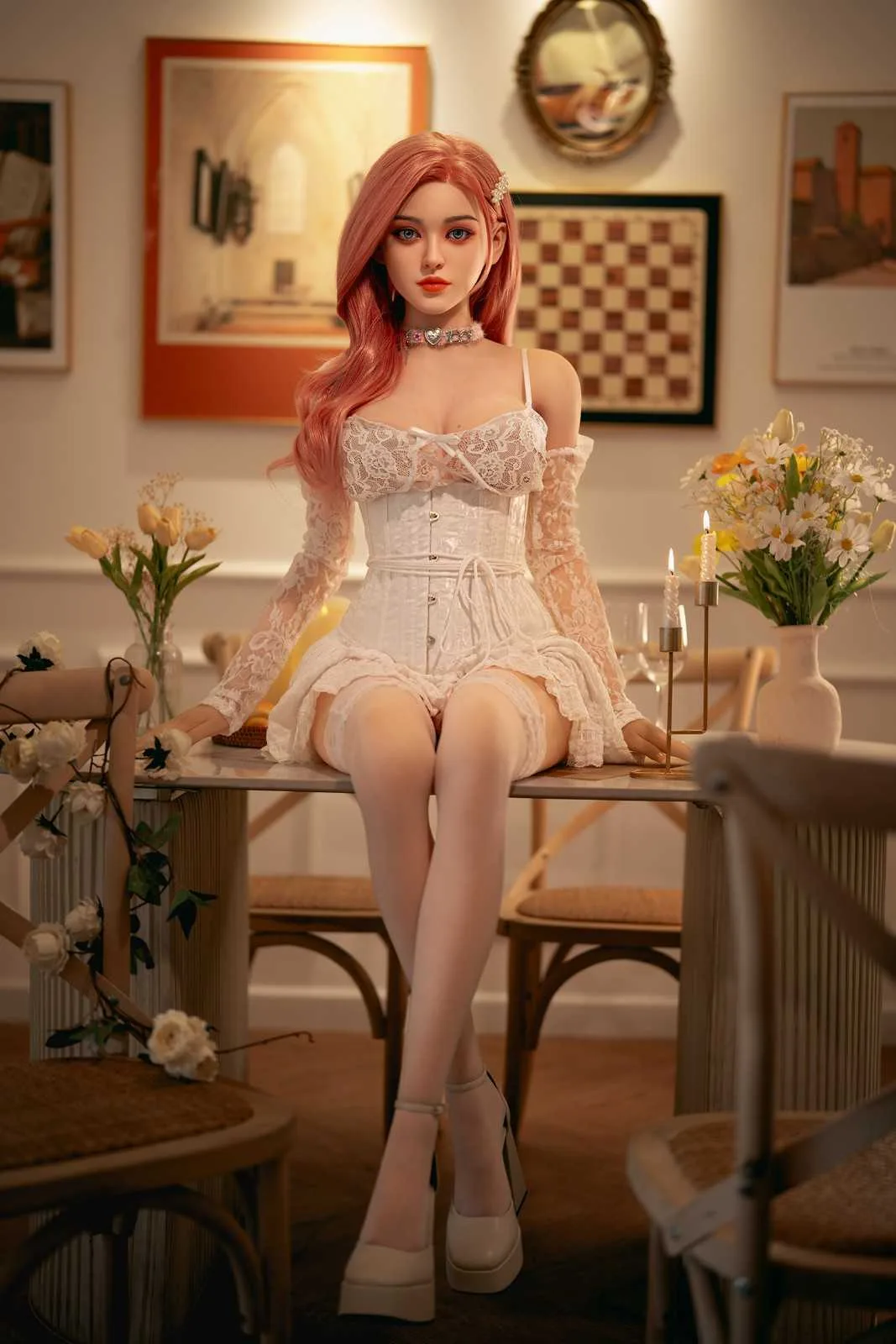 160cm (5'3) C-cup Sex Doll Pink Hair Anime Asian with Silicone Head and TPE body - In Stock | US Only view 2