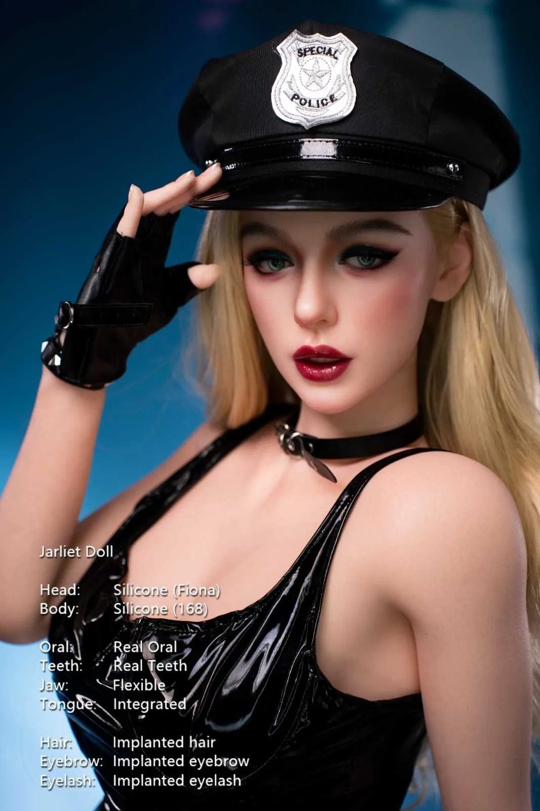 168cm (5ft6") Blonde ROS Police Girl Silicone Sex Doll - Fiona view 1