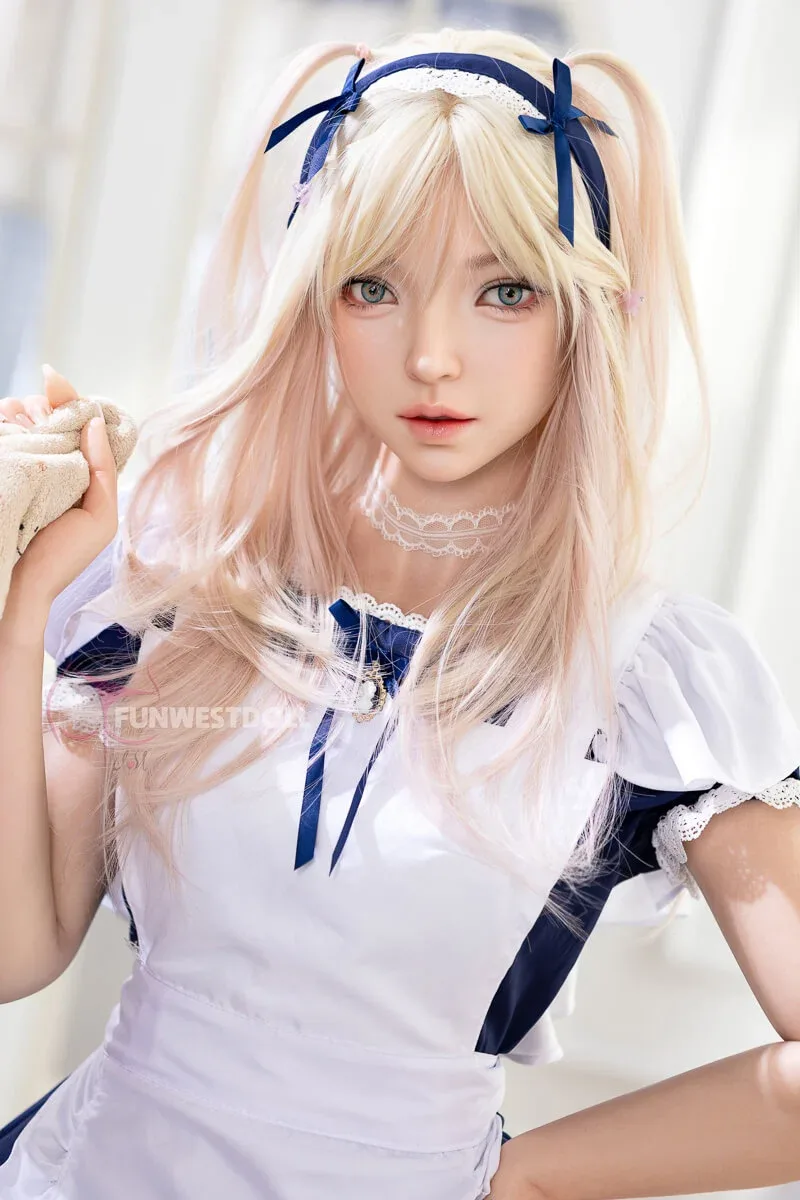 159cm (5ft2") A-Cup Tender Asian Fantasy Beauty Blonde Silicone Sex Doll