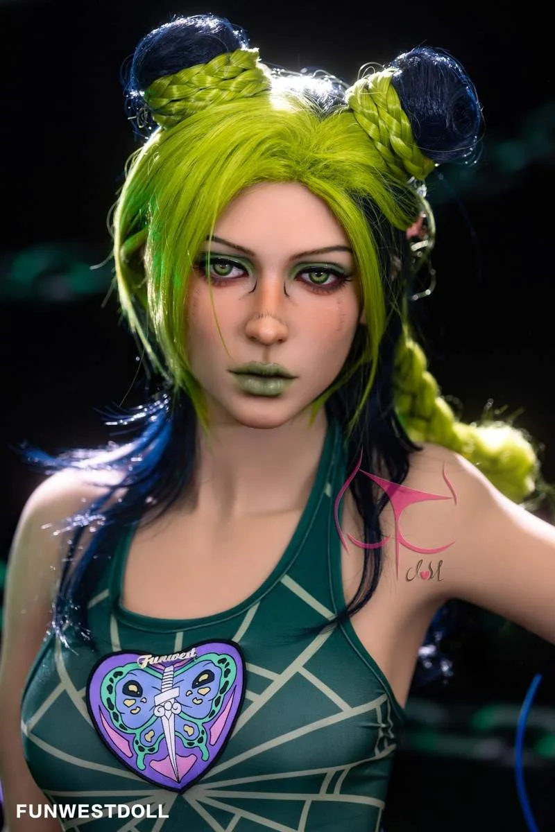 159cm (5ft2') A-Cup Green Hair Small Boobs Real Doll Sex Doll - Elina view 3
