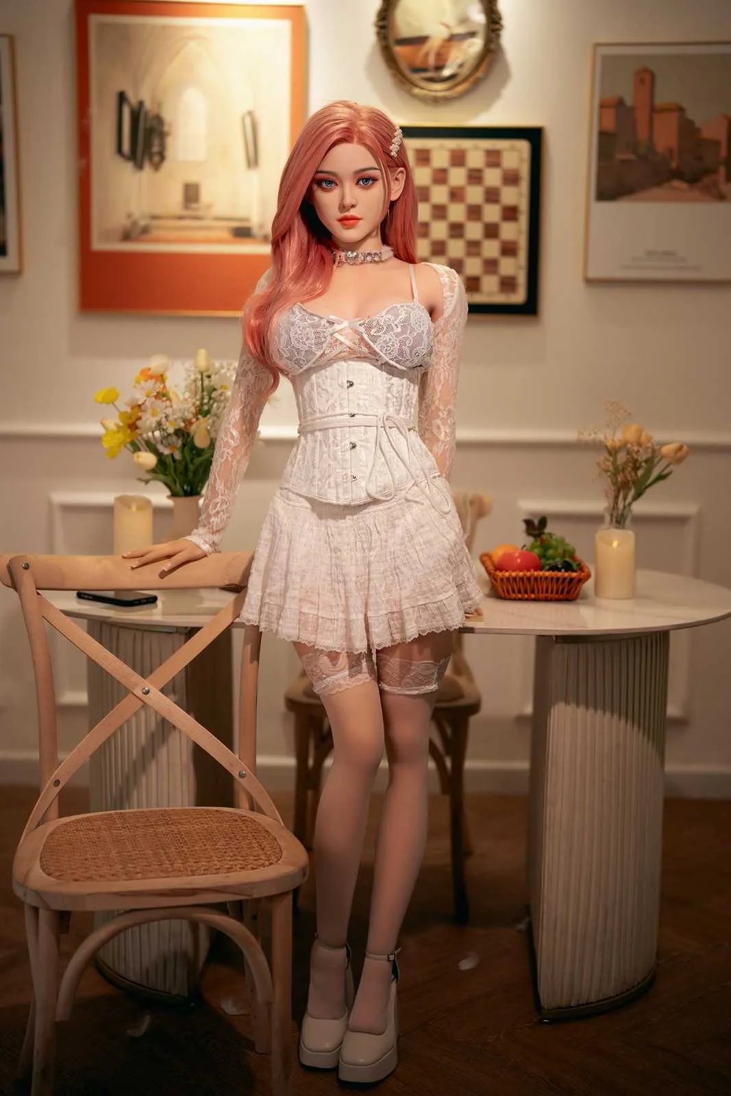 160cm (5'3) C-cup Sex Doll Pink Hair Anime Asian with Silicone Head and TPE body - In Stock | US Only view 7