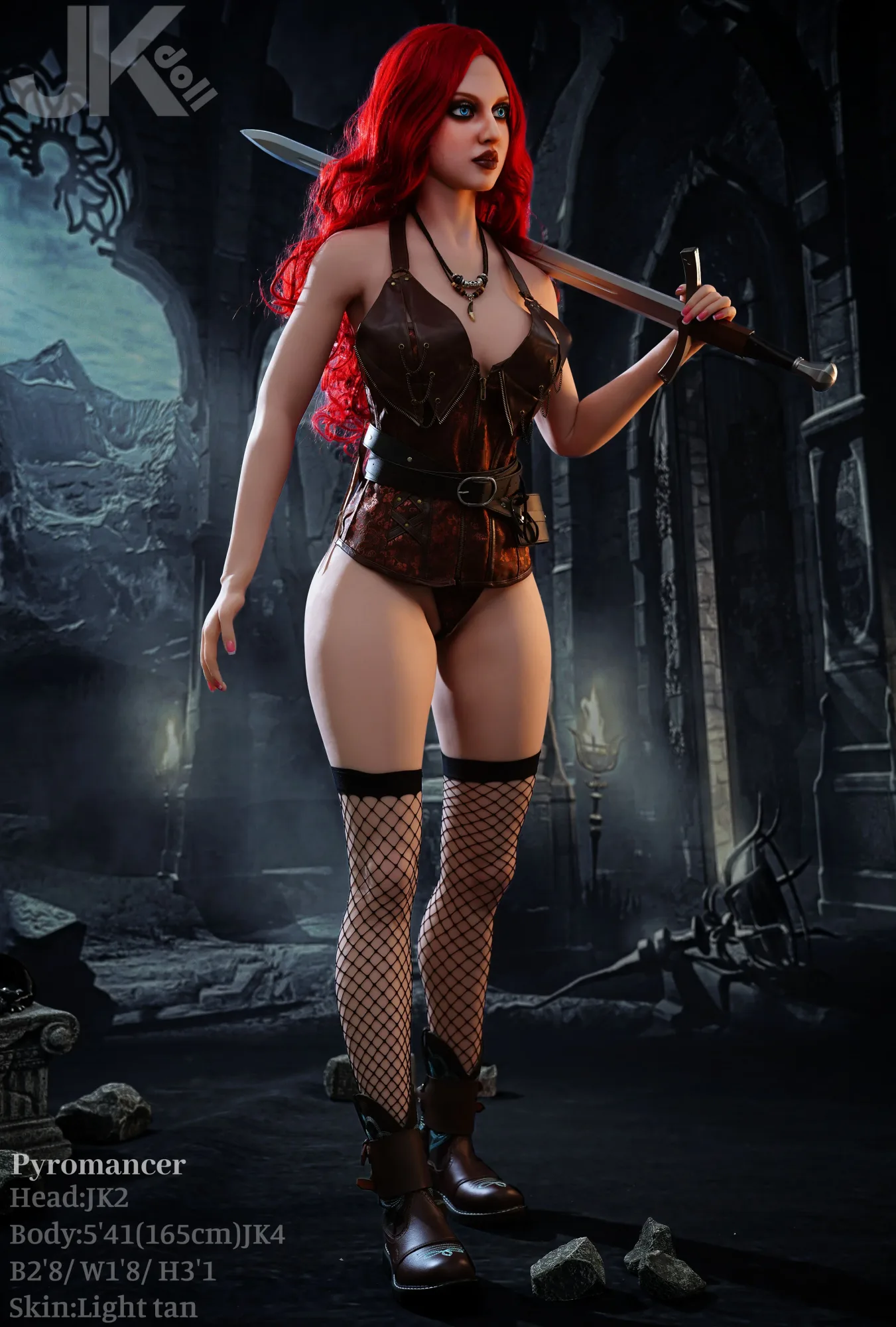 165cm (5ft5") Realistic TPE Sex Doll – Pyromancer JK#2 view 5