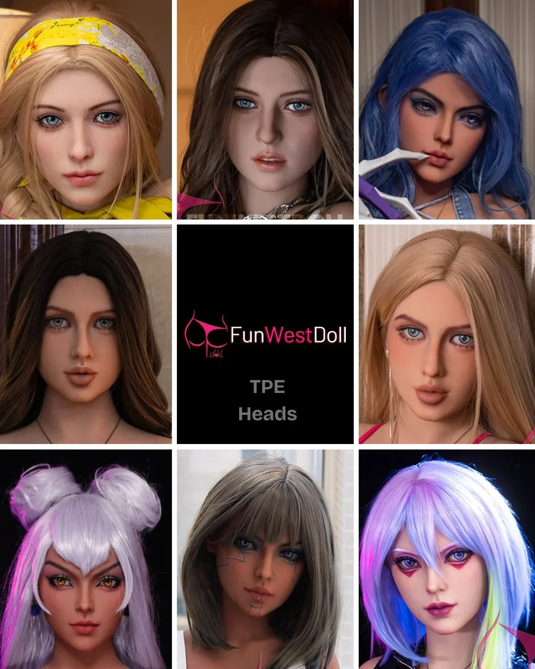 FunWest TPE Doll Heads view 1
