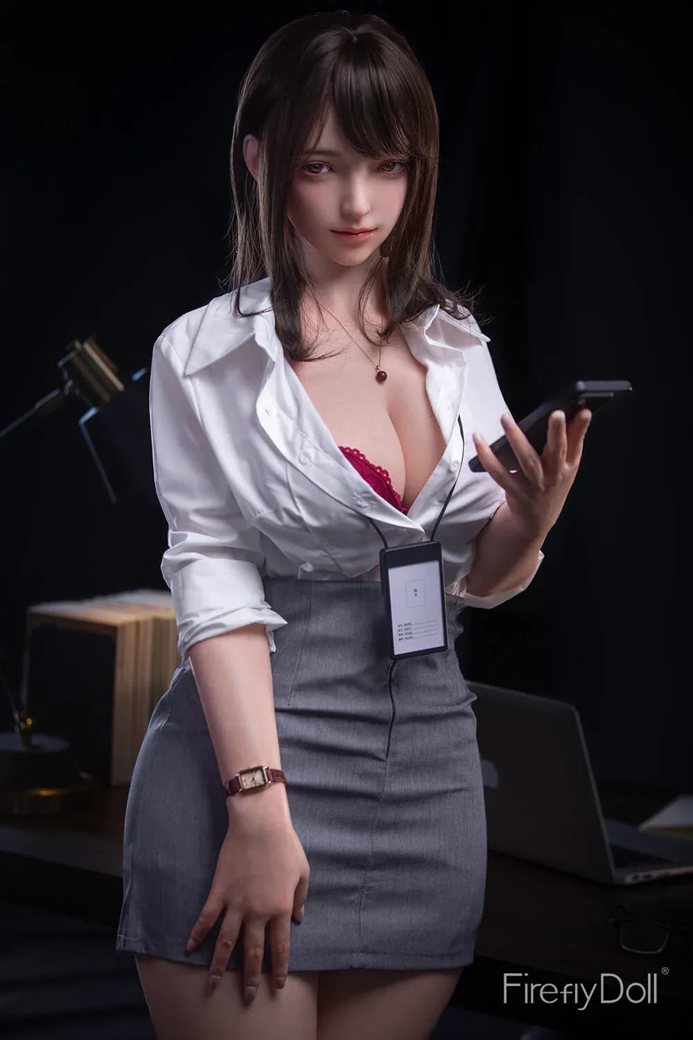164cm (5ft3") Fantasy Secretary Silicone Sex Doll - Linglong view 3