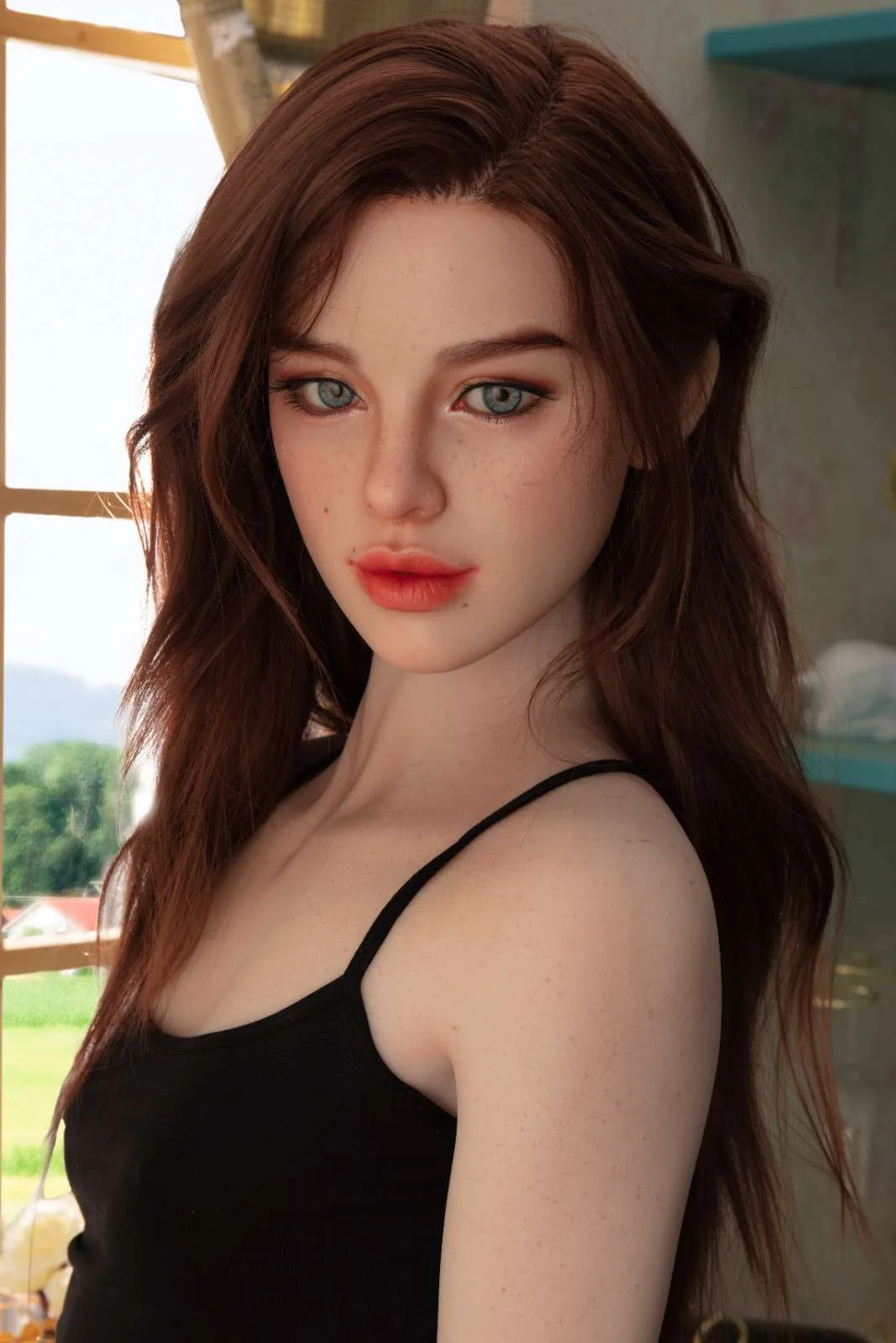 171cm (5ft7") Fiery Red Head Big Lips Sexydoll - A-Cup - Hedy view 4