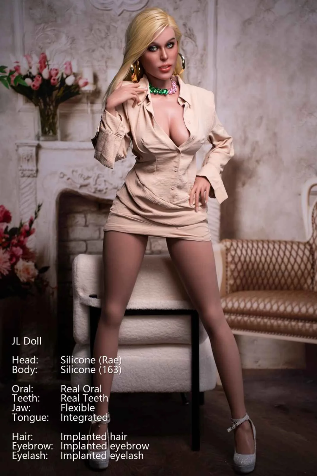 163cm (5ft3") ROS Blonde Curvy Silicone Sex Doll - Rae
