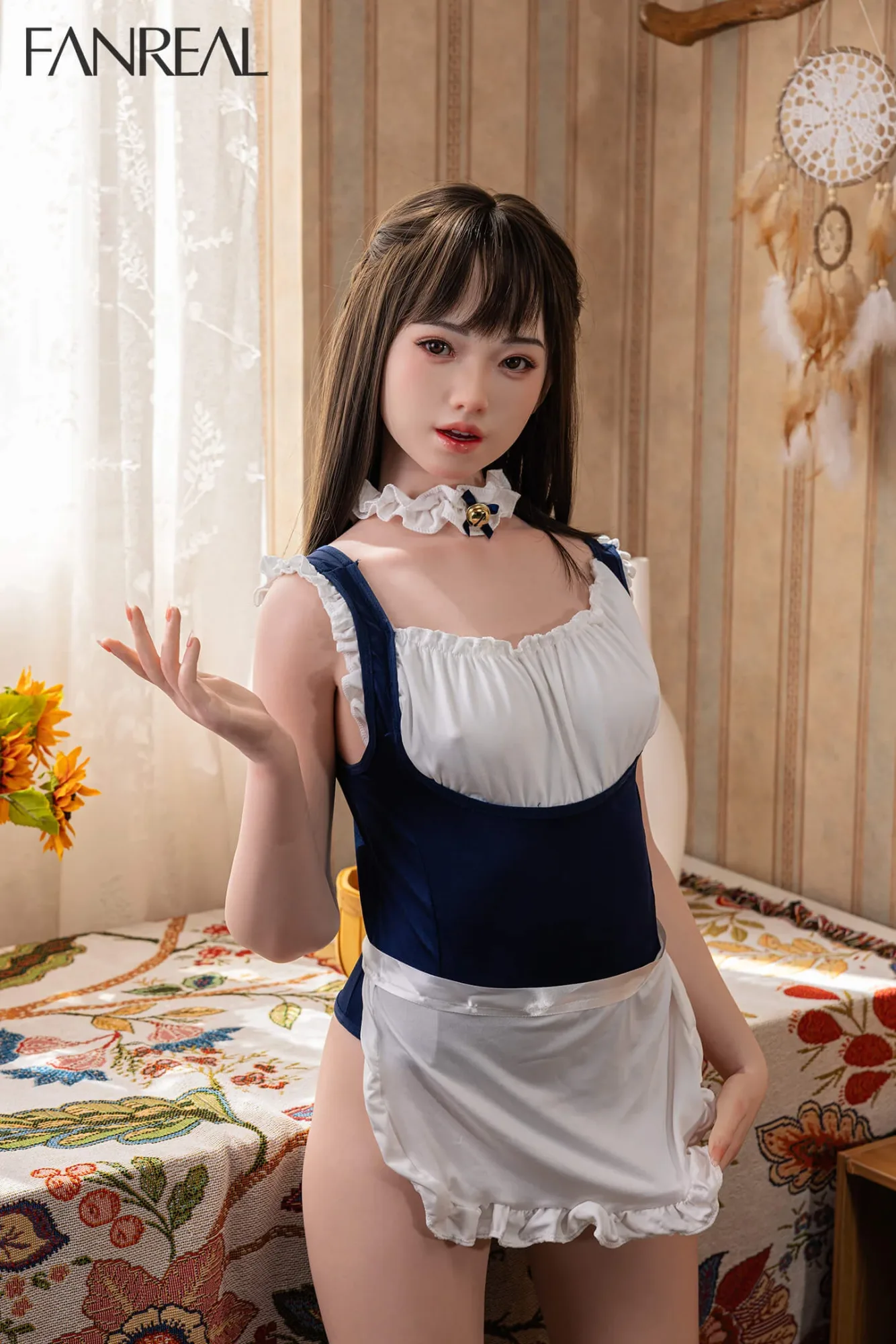 153cm (5ft0") Japanese Maid Silicone Sex Doll with ROS Head - B-Cup - Molly