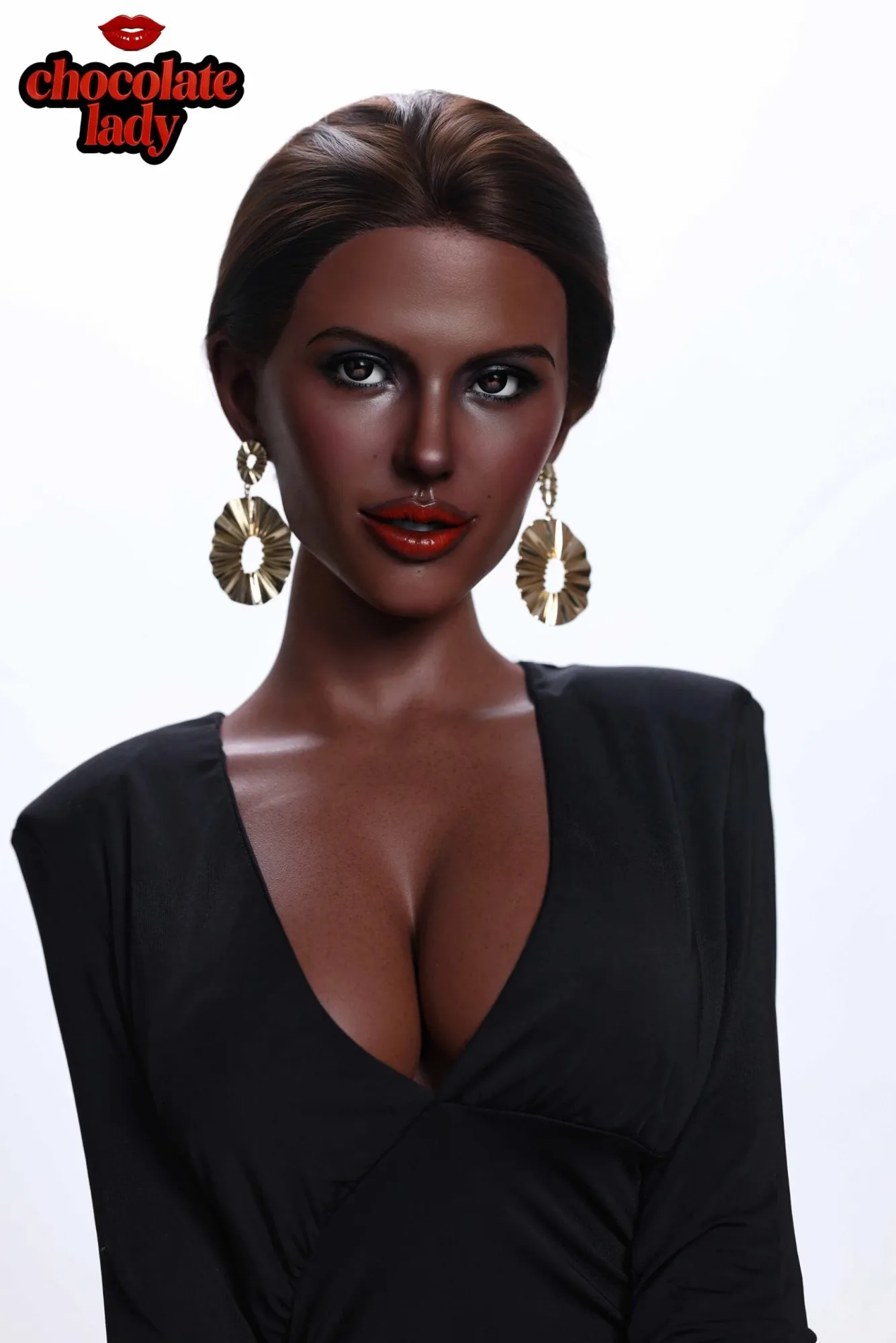 166cm (5ft5") ROS Black Skin Full Silicone Sex Doll - E-Cup – Lena view 4