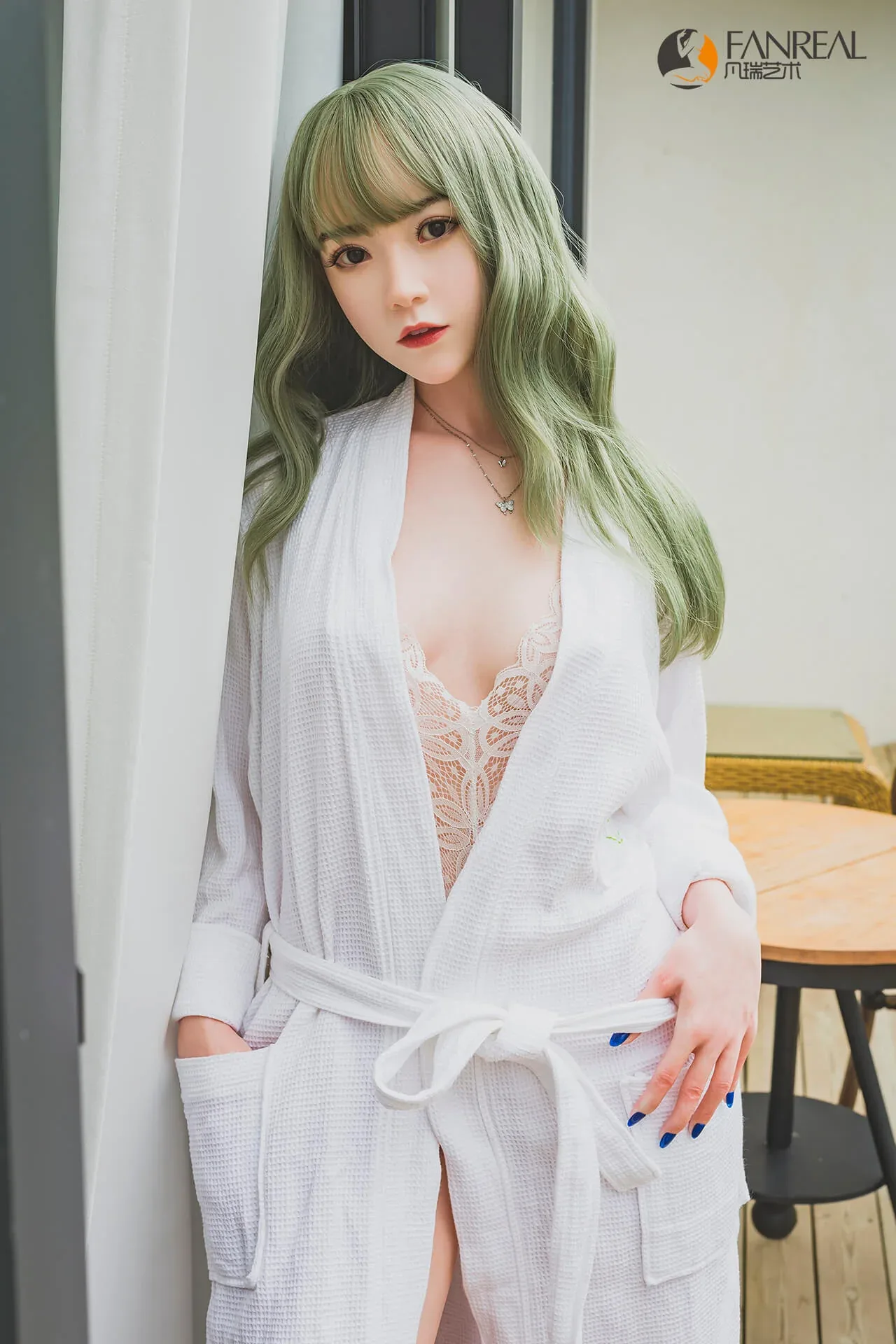 158cm (5ft1") Green Hair Silicone Sex Doll - B-Cup - Qian view 7