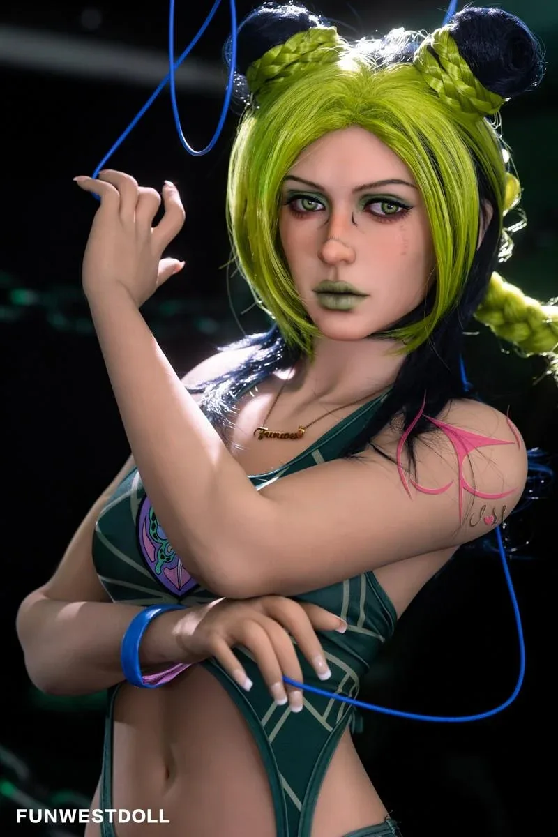 159cm (5ft2') A-Cup Green Hair Small Boobs Real Doll Sex Doll - Elina view 8