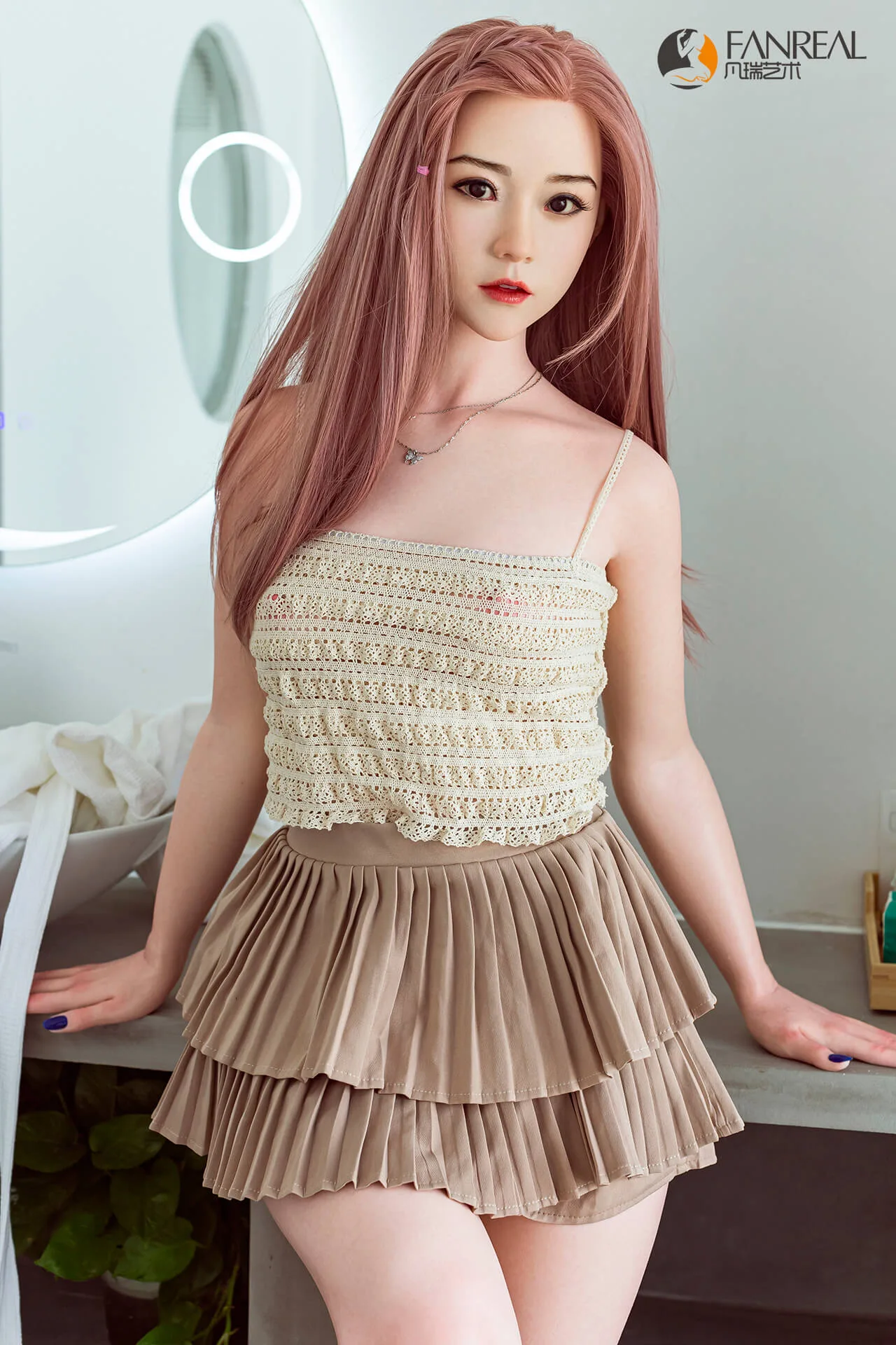 158cm (5ft1") Exotic Pink Hair Silicone Sex Love Doll - B-Cup - Qian view 4