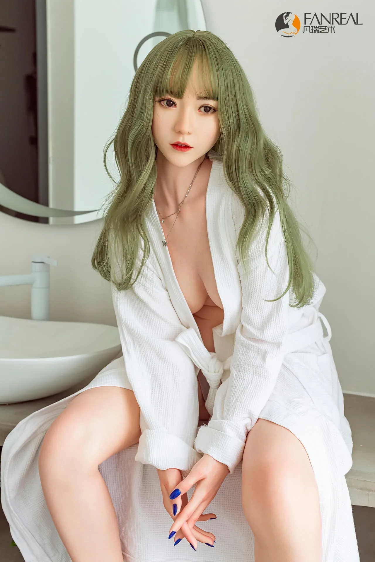 158cm (5ft1") Green Hair Silicone Sex Doll - B-Cup - Qian view 6