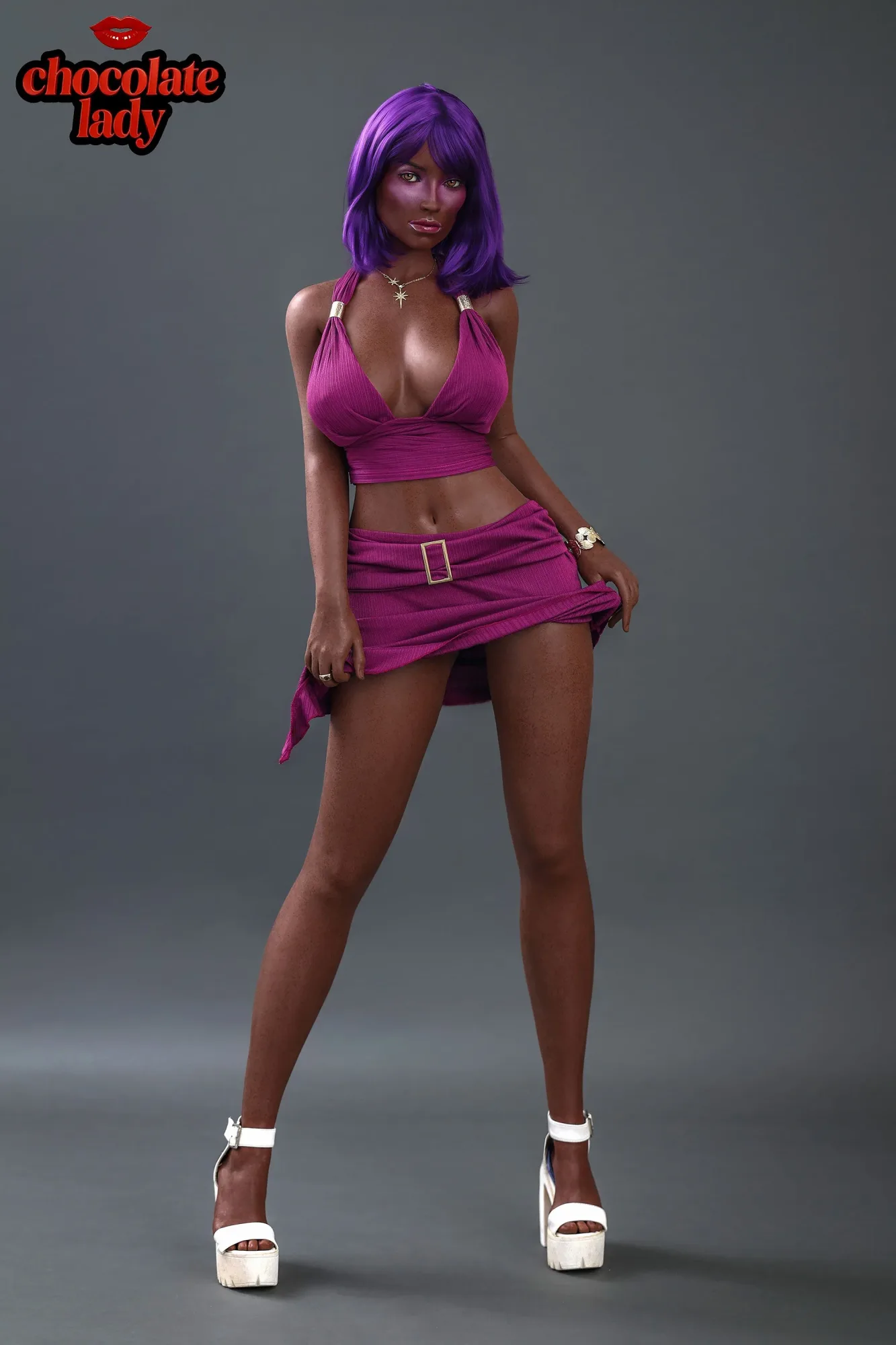 163cm (5ft4") ROS Dark Chocolate Full Silicone Sex Doll - D-Cup - Aim view 7