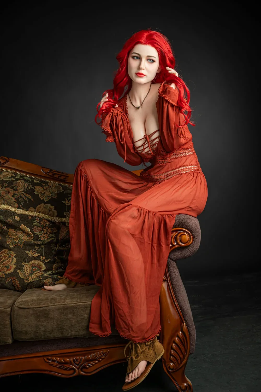 171cm (5ft9") Passion Red Girl Silicone Sex Doll - D-Cup - Eva view 5
