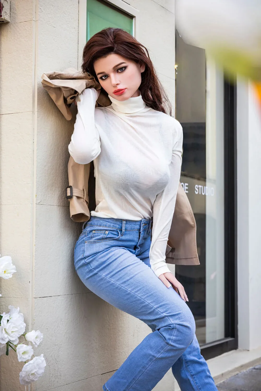 171cm (5ft9") Sexy Brunette ROS Head Silicone Sex Doll - D-Cup - Christina view 6