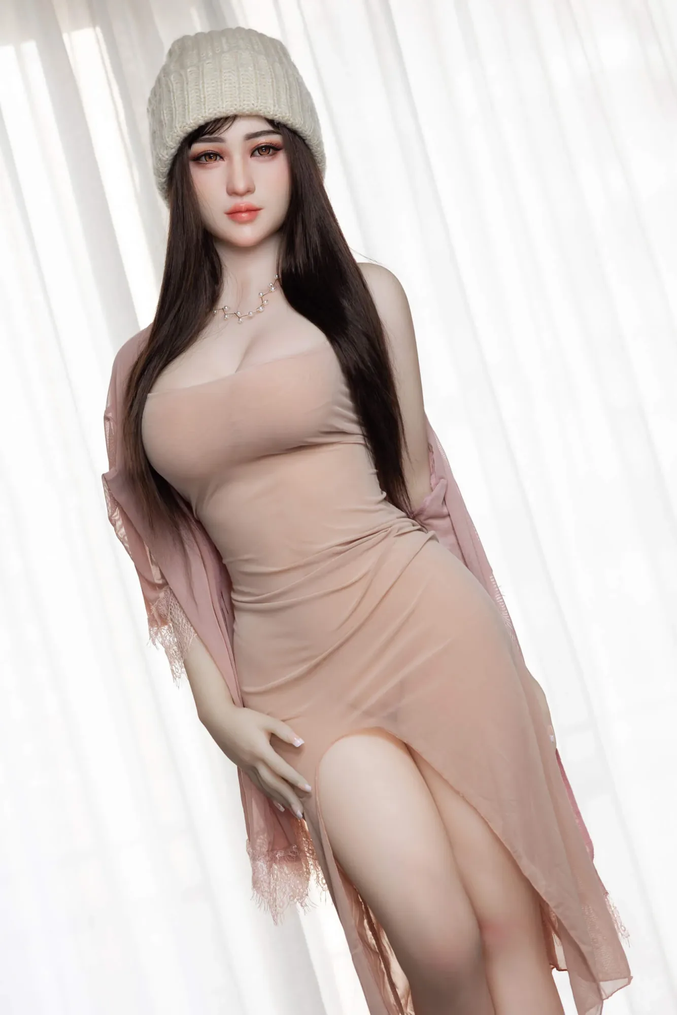 158cm (5ft1") Elegant Hybrid Sex Doll Head #01 with Implanted Hair - Olivia view 2