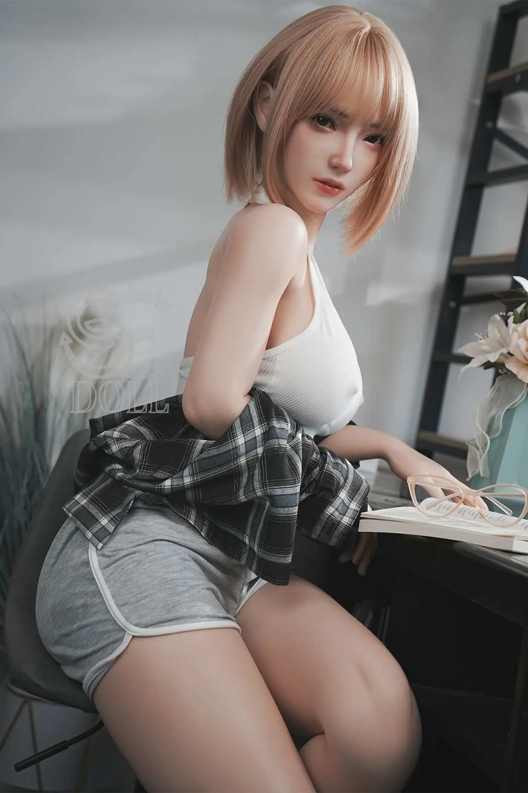 161cm (5ft3') E-Cup Asian Blonde 2B Silicone Sex Doll - SE#130SC - Golden view 7