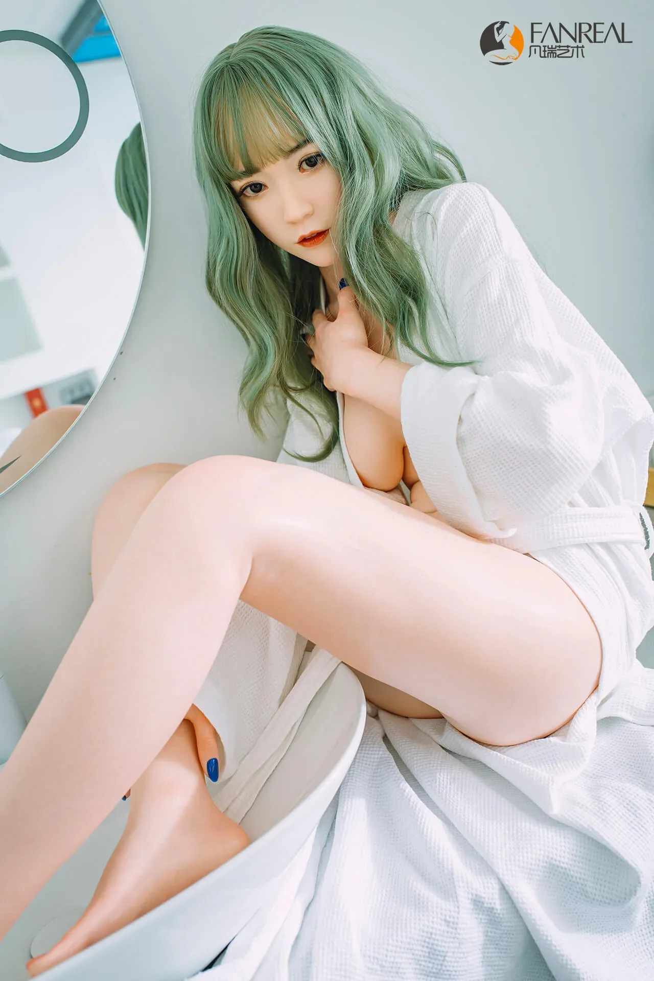 158cm (5ft1") Green Hair Silicone Sex Doll - B-Cup - Qian view 5