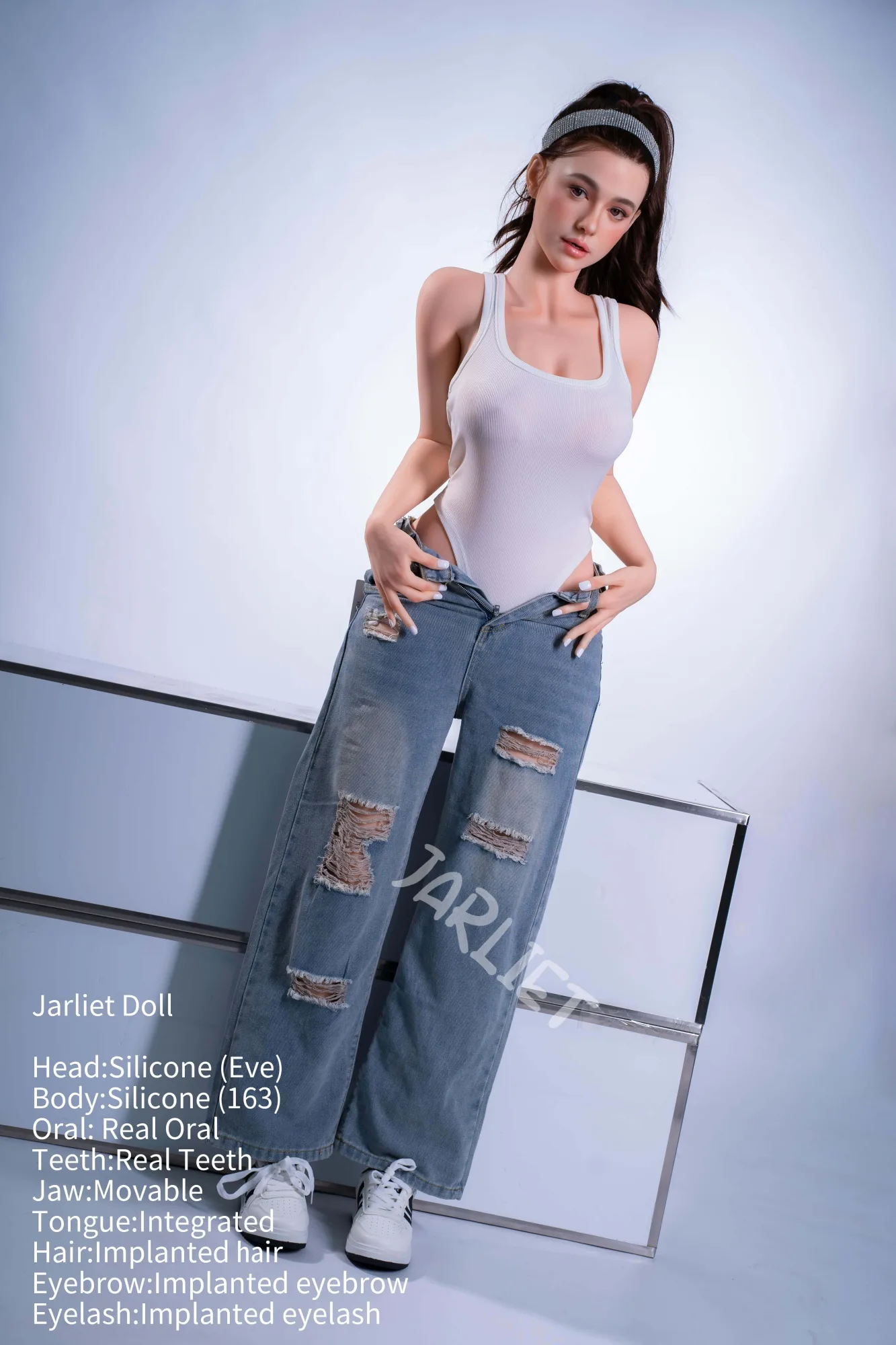 163cm (5ft3") Brunette Beauty Silicone Sex Doll - Eve view 3