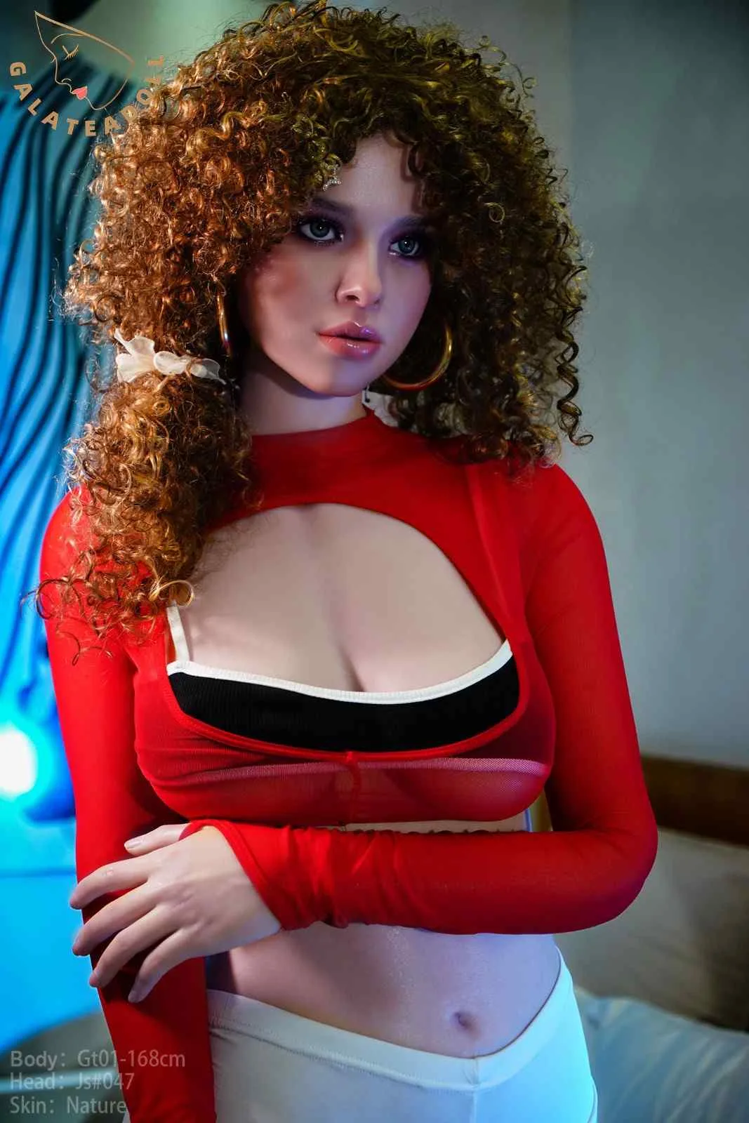 168cm (5ft5") Curly Hair ROS Silicone Sex Doll - D-Cup view 4