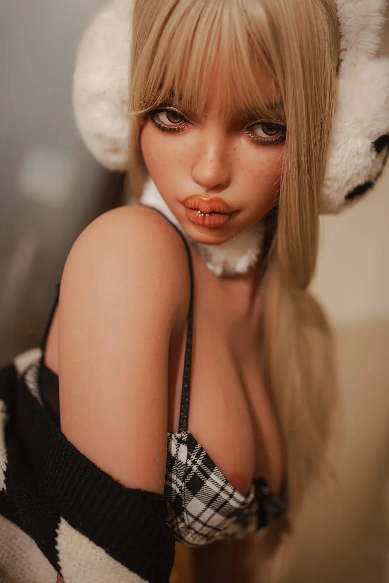 152cm (4ft9") Blonde with Sexy Lips Hybrid Sex Doll - C-Cup - Ninie view 7