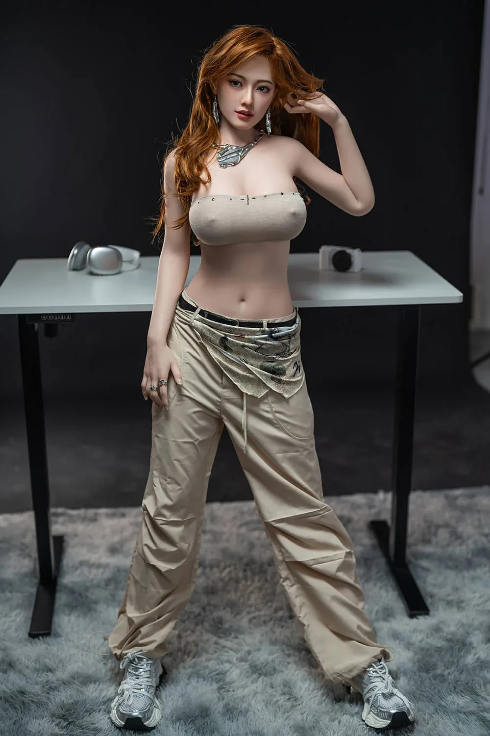 171cm (5ft9") Redhead Asian Silicone Sex Doll - D-Cup - Misa view 3