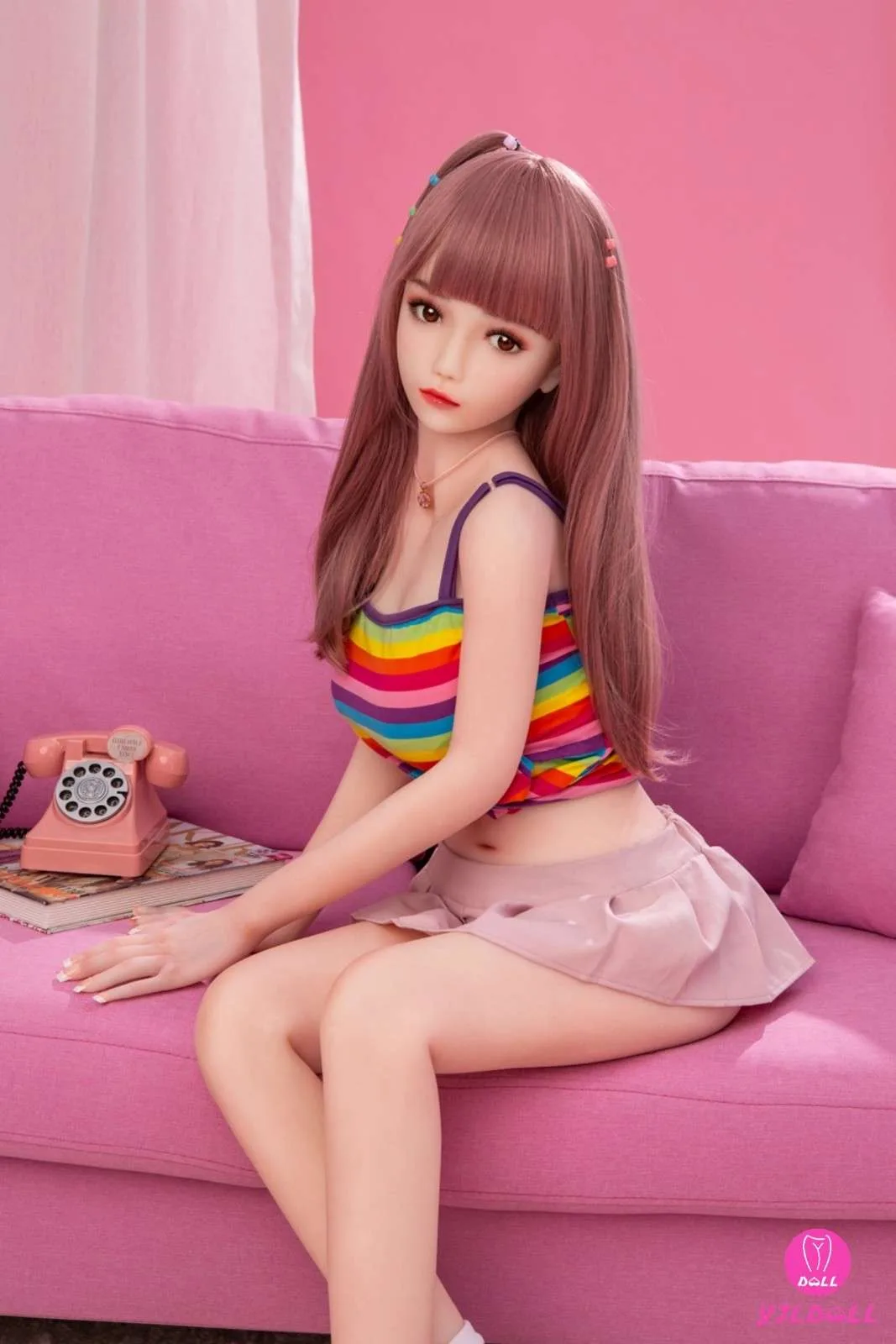 148cm (4ft8") Asian Pink Haired Hybrid Sex Doll - C-Cup - Bertha view 4