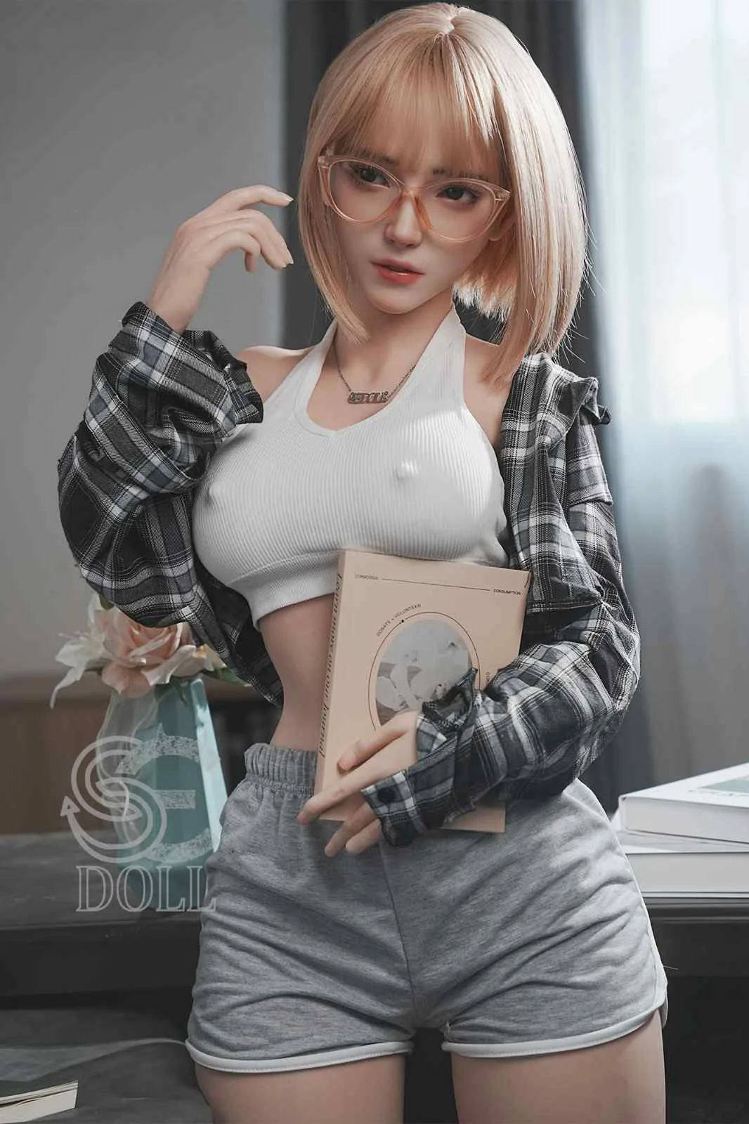 161cm (5ft3') E-Cup Asian Blonde 2B Silicone Sex Doll - SE#130SC - Golden view 4