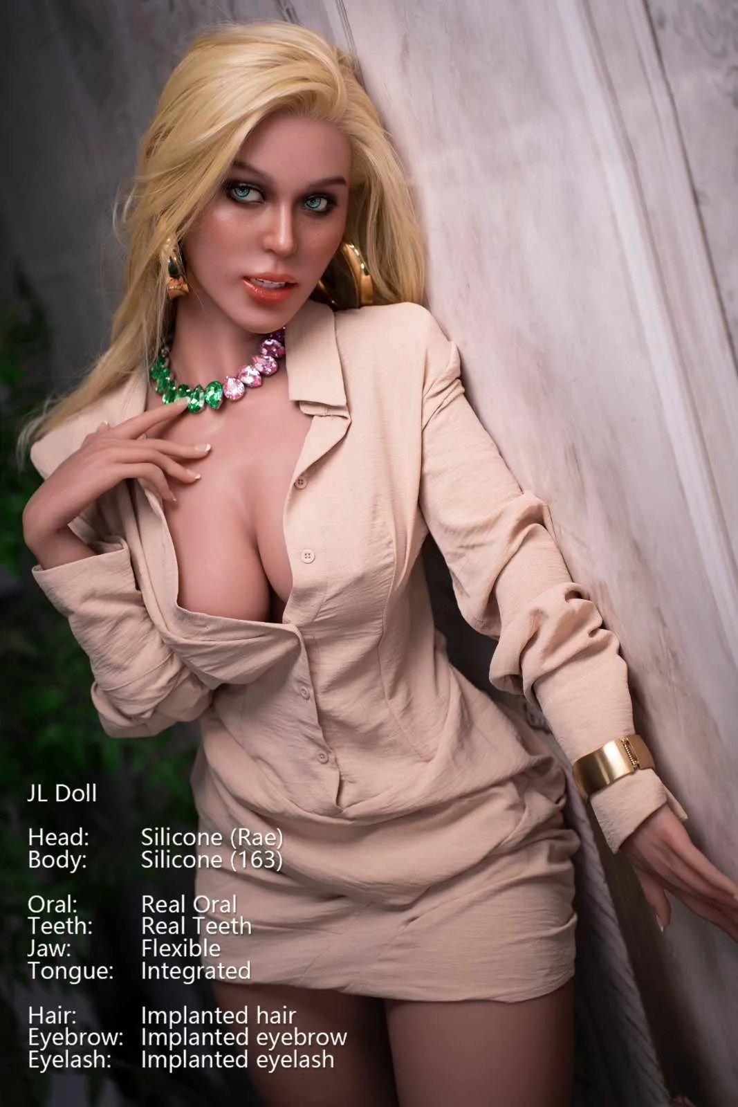 163cm (5ft3") ROS Blonde Curvy Silicone Sex Doll - Rae view 3